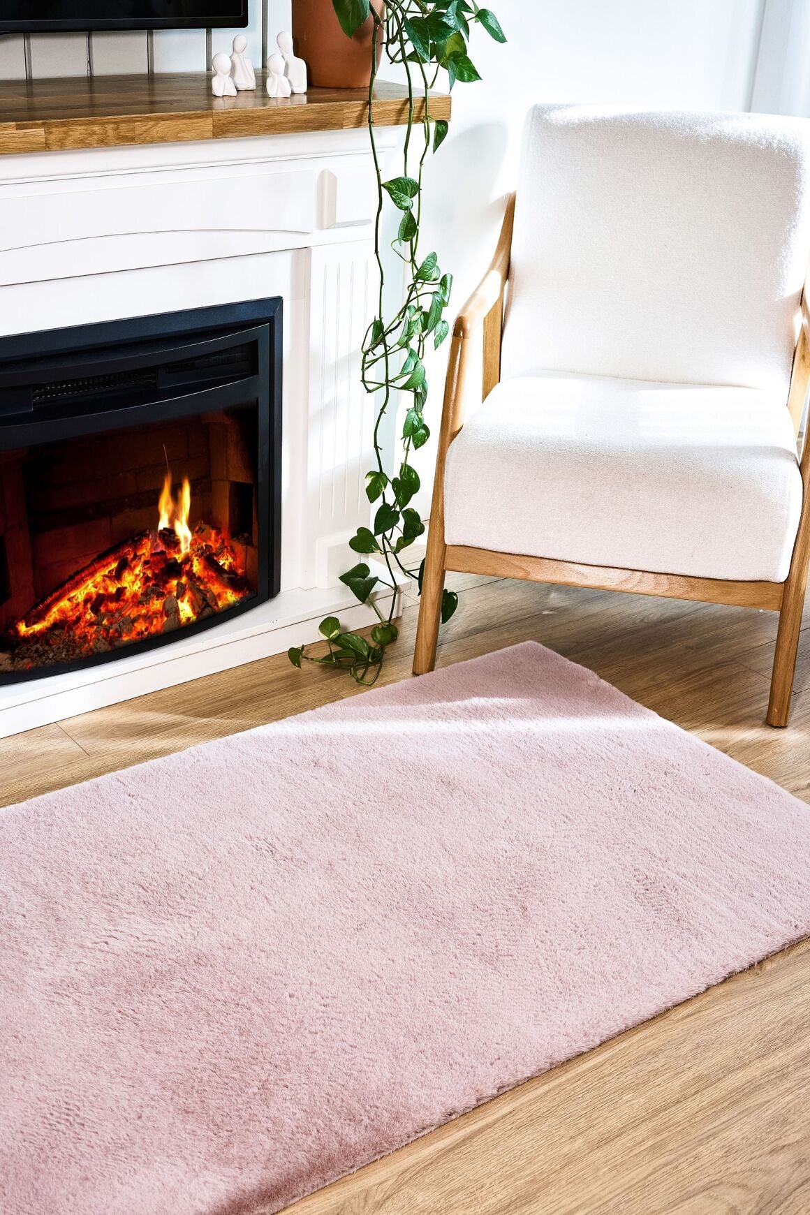 Meloni Pembe - Yıkanabilir Peluş Halı | Kaymaz Yumuşak Halı